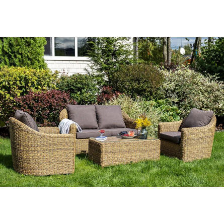 "Кон Панна" столик журнальный из искусственного ротанга (гиацинт), цвет соломенный