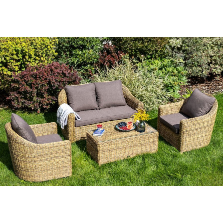 "Кон Панна" столик журнальный из искусственного ротанга (гиацинт), цвет соломенный