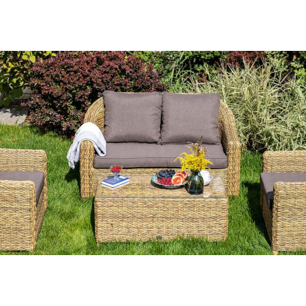 "Кон Панна" столик журнальный из искусственного ротанга (гиацинт), цвет соломенный