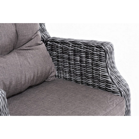 "Форио" кресло раскладное плетеное, цвет графит