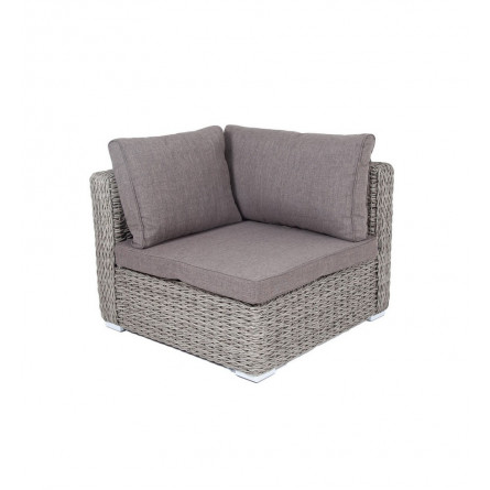 "Лунго" трансформирующийся диван из искусственного ротанга (гиацинт), цвет серый