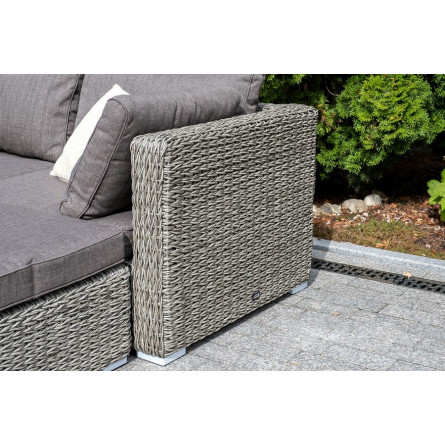 "Лунго" трансформирующийся диван из искусственного ротанга (гиацинт), цвет серый