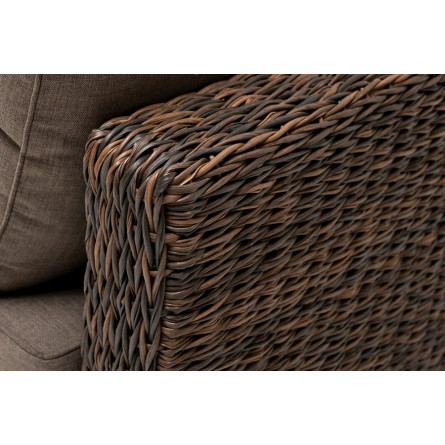 "Лунго" трансформирующийся диван из искусственного ротанга (гиацинт), цвет коричневый
