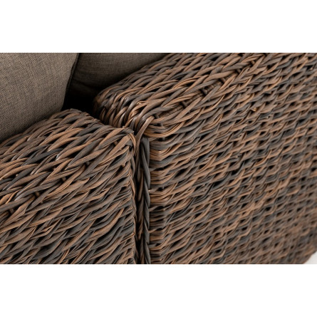 "Лунго" трансформирующийся диван из искусственного ротанга (гиацинт), цвет коричневый