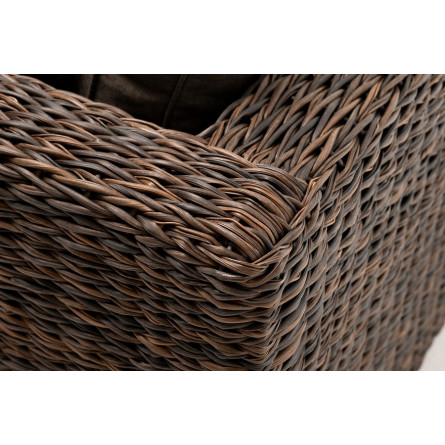 "Лунго" трансформирующийся диван из искусственного ротанга (гиацинт), цвет коричневый