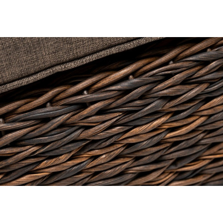 "Лунго" плетеная оттоманка с подушкой (гиацинт), цвет коричневый