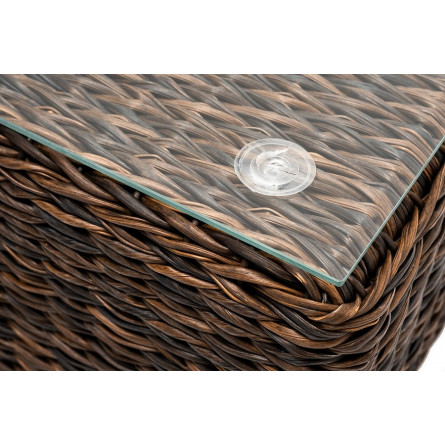 "Лунго" журнальный столик плетеный (гиацинт), цвет коричневый