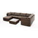 "Лунго" трансформирующаяся лаунж-зона из искусственного ротанга (гиацинт), цвет коричневый "Лунго" трансформирующаяся лаунж-зона из искусственного ротанга (гиацинт), цвет коричневый