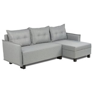 Диван-кровать угловой Туули серый, ткань рогожка ИКЕА