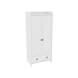 Шкаф ЛЕКСВИК распашной, массив сосны, цвет белый ИКЕА