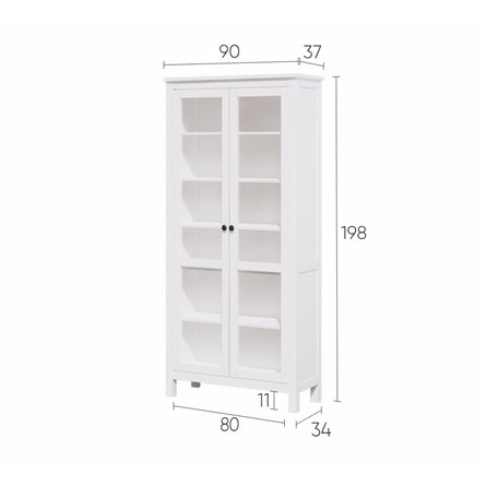 Шкаф для книг IKEA ХЕМНЭС с дверями стекло