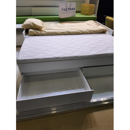 Раздвижная кровать ИКЕА (IKEA) с двумя выдвижными ящиками, цвет Белый