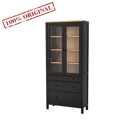 Шкаф-витрина ХЕМНЭС HEMNES 3 ящика ИКЕА