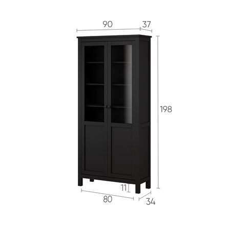 Шкаф-витрина ХЕМНЭС HEMNES 3 ящика ИКЕА