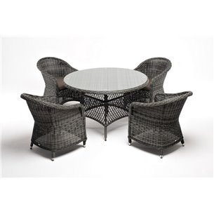 "Эспрессо–118 R" обеденная группа плетеная, цвет графит