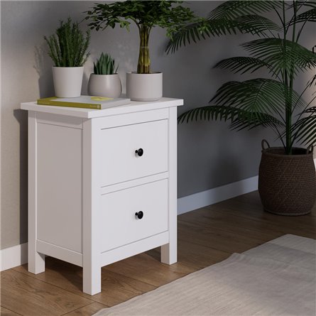 Тумба прикроватная с 2 ящиками ХЕМНЭС белый ИКЕА