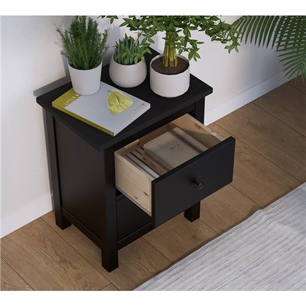 Тумба прикроватная с 2 ящиками (ХЕМНЭС аналог ИКЕА) черный (1уп.)