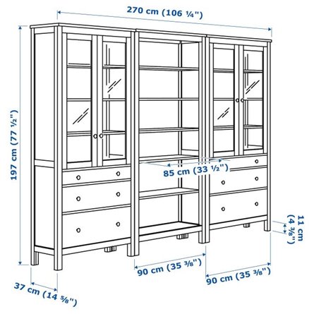 HEMNES ХЕМНЭС, Комб для хран с дверц/ящ, черно-коричневый/светло-коричневый