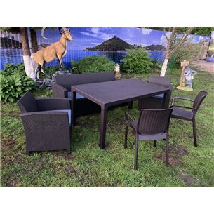 Комплект мебели под ротанг для отдыха California Maxi Triple Set стол + 2 кресла