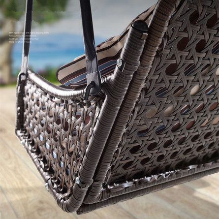 Садовые качели Arabo Lux с элементами ковки и плетения из искусственного ротанга