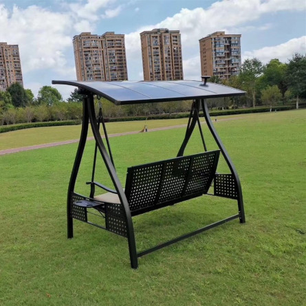 Качели садовые из алюминия Monarch с подсветкой, трехместные