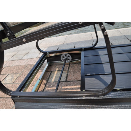 Элитные маятниковые качели садовые Лотос со столом четырехместные