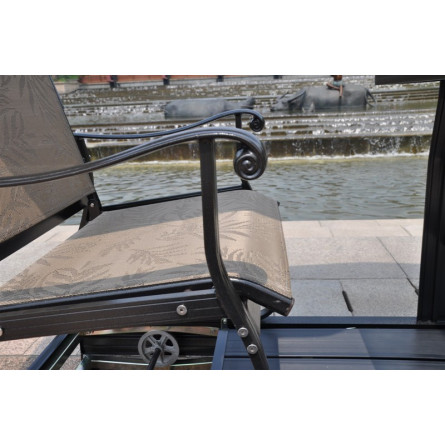 Элитные маятниковые качели садовые Лотос со столом четырехместные