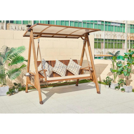 Садовые качели из аллюминия Magnate с подсветкой, трехместные