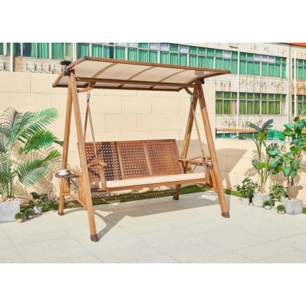 Садовые качели из аллюминия Magnate с подсветкой, трехместные