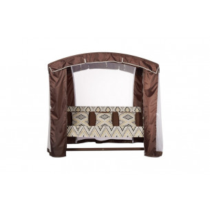 Садовые качели «Афина Премиум Шоколад» с москитной сеткой