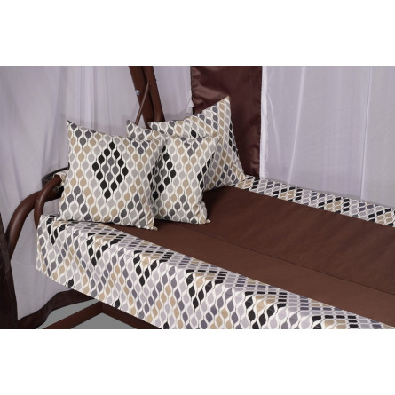 Садовые качели «Афина Премиум Шоколад» с москитной сеткой