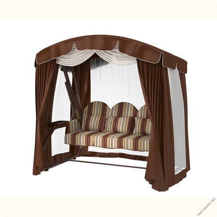 Садовые качели «Галеон шоколад» с москитной сеткой арт. 504 Ш