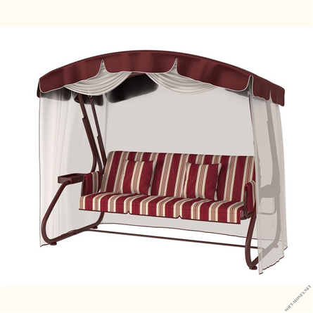 Садовые качели 3-местные с москитной сеткой Караван Бордо