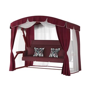 Садовые качели Redford «Бригантина Люкс Бордо» с москитной сеткой