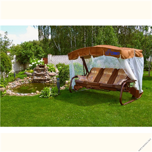 Садовые качели «Палермо Премиум шоколад с591» (Сетка противомоскитная в комплекте)