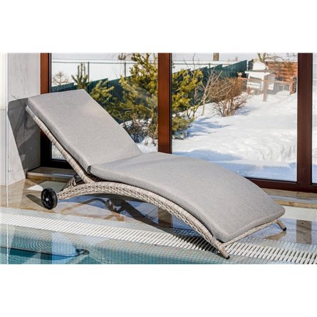 Шезлонг AGATA бежевый с матрасом