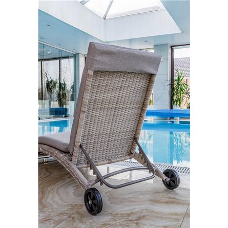 Шезлонг AGATA бежевый с матрасом