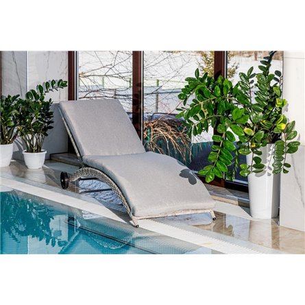 Шезлонг AGATA бежевый с матрасом