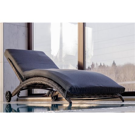 Шезлонг AGATA серый с матрасом