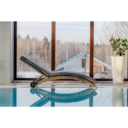 Шезлонг AGATA серый с матрасом