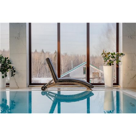 Шезлонг AGATA серый с матрасом