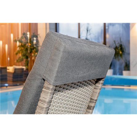 Шезлонг AGATA серый с матрасом