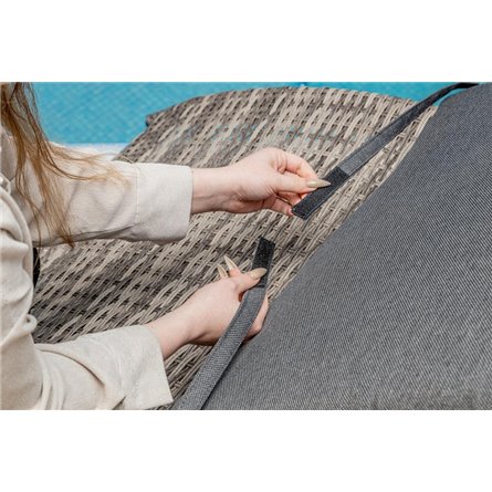 Шезлонг AGATA серый с матрасом