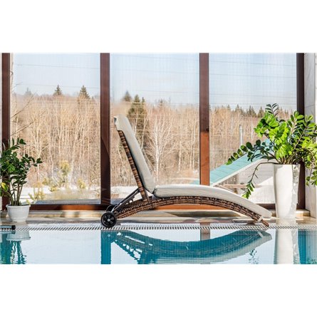 Шезлонг AGATA коричневый с матрасом