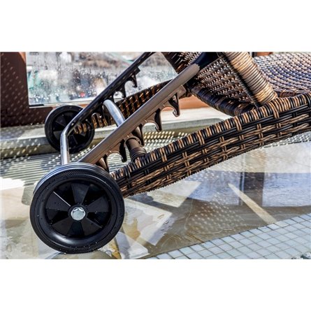 Шезлонг AGATA коричневый с матрасом