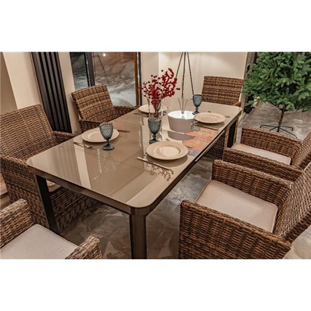 LUDWIG + FIONA обеденный комплект коричневого цвета