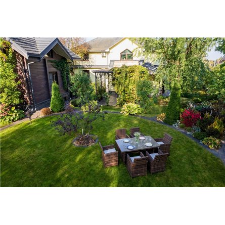 Обеденный комплект FIONA из искусственного ротанга в коричневом цвете