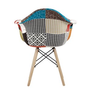 Eames DSW обивка тканевая в стиле пэчворк, ножки из массива бука