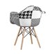 Eames в стиле пэчворк черно-белое, ножки массив бука