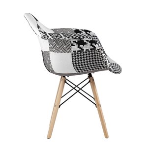 Eames в стиле пэчворк черно-белое, ножки массив бука